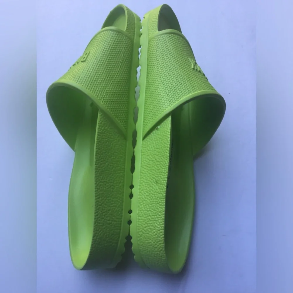Birkenstock Neon Lime Slide Sandals